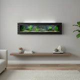 Aussie Aquariums 3.0 Wall Mounted Fish Tank Kit with LED Lighting, Built-in Filter System, Modern Space-Saving Design, Complete Accessories Set (Panoramic, Black)