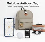 Smart Pet Location Tag with Holder – No Monthly Fee, Compatible with Apple Find My (iOS Only), Lightweight Anti-Lost Locator for Pets, Bags, and Personal Items
