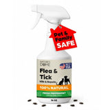 Nature's Dome Peppermint Flea and Tick Spray 16 Oz | Peppermint Oil Spray for Fleas, Ticks & Mosquitos | Indoor & Outdoor Use on Carpets, Bedding, Yard & Pet Areas | Plant-Based, Ready to Use