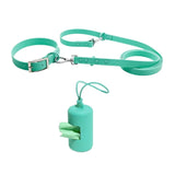 3-in-1 Mint Green Dog Collar Leash Combo with Poop Bag Dispenser Holder(S 2.0x16-28cm)
