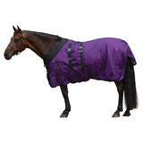 STORM SHIELD Extreme Horse Turnout Sheet - Playful | Size 76 - Purple | 1200 Denier | Contour Collar | Bellyband Closure | Waterproof, Windproof & Breathable | Easy to Use Front Snaps