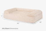 Barker Beds Giant Orthopedic Dog Sofa Bed - 7" Foam, 3-Sided Bolster - 100-300 lbs - Joint Pain & Arthritis Relief - Washable - 60"x48"x7" - Driftwood Linen