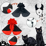 ShuRung Halloween Cat Vampire Costume Dog Halloween Cosplay Dress Cape Devil Horns Hat Holiday Clothes for Cats Small Medium Dogs