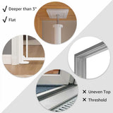 unipaws Transparent Clear Cat Safety Gate, 75"-98" Height and 35"-38" Wide Adjustable, Auto Closing and No Drilling Plus Stable 3 Support Pillars, Extra Tall for Doorway, Stairs, White