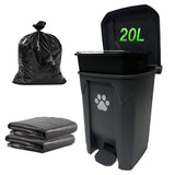 CCAATVG 20L/5Gallon Dog Poop Trash Can Outside with Waste Bags Outdoor Dog Poop Trash Can for Backyard with Lid Odorless Waterproof Foot Pedal and Removable Inner Bucket