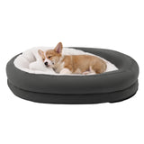 BUMUBI Medium Dog Bed with Bolster, Medium Dog Bed for Medium Dogs, Dog Bed Washable with High-Density Foam Base, Washable Zippered Cover, Non-Slip Bottom, M