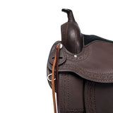 Double S Oiled Trail Saddle | Size 15 | Beautifully Hand Tooled | Generously Padded Seat | Lightweight & Maintenance Free | Stainless Steel Hardware | Saddle Bag Compatible |