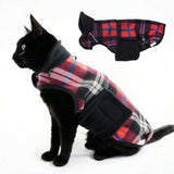 Sphynx Cat Windproof Turtleneck Jacket, Cat Puppy Warm Fleece Hoodie Fall and Winter,Easy to Wear Cat Coat with Velcro,Neck and Chest Adjustable Sweater (M (3.5-5.5lbs))