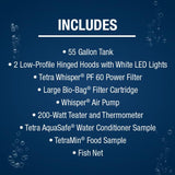 Tetra Complete LED Aquarium 55 Gallons, Includes LED Lighting, Filtration, Heater and Accessories