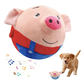 FANSUIT Interactive Dog Toys, 2025 Upgrade Active Moving Pet Plush Toy, Moving Interactive Squeaky Toy, Pig Plush Sound Electronic Dogs Toy Pets Balls (Red Pig)
