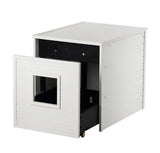 New Age Pet ECOFLEX Freedom Litter Loo Moisture‑Resistant Enclosure & End‑Table, Non‑Toxic, Pull Out Drawer, Indoor Cat Furniture, Antique White