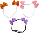 mqajdv Dog Hair Double Bow Headbands 3 Pcs – Bow Headband for Dogs, Dog Hair Bow,Classic Dog Hair Bows, Adjustable Headband, Puppy Bow, Pet Hair Bow, Dog Grooming Accessory