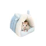 Hay Natural Guinea Pig Hideout, Warm Bed for Guinea Pig,Rabbits, Chinchillas, Guinea Pig Bed, Cozy Small Animal Winter Shelter (Blue, Small)