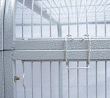 SENY Heavy Duty Large Walk-in Bird Aviary Cage, 79H x 86W x 62D inches, for Parrots, Macaws, Cockatoos, Reptiles, Dogs, Birds Flight Cage. (Silver White, Wire Size: 0.14")