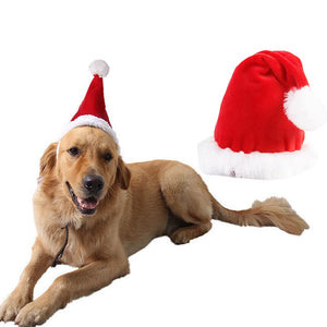 Adjustable 3D Christmas Santa Hat for Dogs Cats (Large)