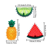 HomeSoGood 3Pcs Dog Cooling Chew Toys,Cooling Teething Toy for Puppies,Summer Interactive Squeaky Toys,Small and Medium Pet Treat Training Tools,Watermelon Pineapple Fruits Shape Teething Toys