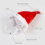 Adjustable 3D Christmas Santa Hat for Dogs Cats (Large)