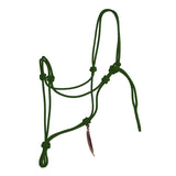 Parelli Horseman's Strong Lightweight Simple Knots Everyday Use UV Resistant Thin Smooth Yachting Braid Polyester Horse Rope Halter with Leather Poppers, Regular, Green