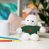 Plush Bear with Paw-Print Tee — Cute Gift for Kids & Pet Lovers
