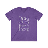 Dogs Are Favorite Men's Fitted V‑Neck Tee