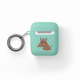 Cute Geometric Cat AirPods Case — Triangle Kitty AirPods/Pro Cover with Keyring
