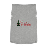 Merry & Bright Pet Tank Top — Christmas Dog Shirt with Tree Design