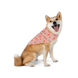 Christmas Pink Floral Pet Bandana – Festive Dog & Cat Accessory