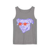 Purple Dog Graphic Tank Top — Cute Pup Illustration