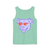 Purple Dog Graphic Tank Top — Cute Pup Illustration