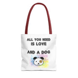 Dog Lover Tote Bag - "All You Need Is Love And A Dog"