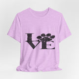 Love Paw T-Shirt — Distressed Paw Print Pet Lover Tee