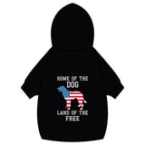 Patriotic Dog Hoodie — “Home of the Dog, Land of the Free”