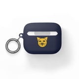 Cat Face AirPods Case — Cute Yellow Cat Keyring Cover for AirPods & AirPods Pro