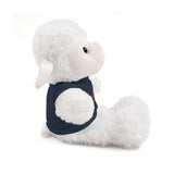 Plush Bear with Paw-Print Tee — Cute Gift for Kids & Pet Lovers