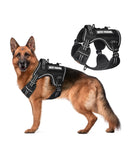 Tactical Dog Harness No-Pull Military Vest for Medium & Large Dogs, Adjustable Reflective Escape-Proof Vest with MOLLE System, Handle Control for Training, Walking, Outdoor – Black