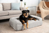 Barker Beds Large Orthopedic Dog Sofa Bed - 7" Foam, 3-Sided Bolster - 50-70 lbs - Joint Pain & Arthritis Relief - Washable - 48"x30"x7" - Stormcloud Linen