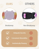 Plaid Kitten Collar with Flower，Cat Collar Breakaway with Bell，Cat Collars for Girl Cats，Adjustable 7 to 12.6 inches for Small and Medium Pets (Pink & Purple)