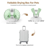 Foldable Smart Pet Dryer Box with 8 Fan 4 Speed, Automatic Cat Dryer Box Time-Setting Temperature Control, Small Dog Drying Box, Cat Hair Blow 360° Ultra Quiet (GREEN)