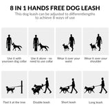 Léwind 8.2ft Hands Free Dog Leash,Versatile Waist & Crossbody Lead for Medium Dogs,Waterproof & Adjustable for Running Jogging Walking, 360° Swivel Metal Buckle (Black)