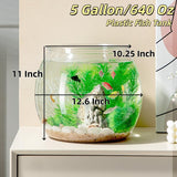 Plastic DIY Fish Bowls - 640oz Round Clear Fish Tanks 5 Gallon Aquarium, Hydroponic Planter, and Multi-Use Container for Flower Vase, Carnival Prizes, Party Centerpieces, and Home Decor
