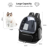 GixDix Cat Backpack Carrier for Cats and Small Dogs, Breathable Cat Bubble Backpack, Airline Approved Pet Travel Carrier for Hiking Camping Outdoor(Black)