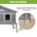 GUTINNEEN Large Outdoor Cat House Insulated Cat House Indestructible Weatherproof Feral Cat Shelter with Openable Hinged Roof, Escape Doors for 1-4 Feral Barn Cats in Winter (43.5"x31.1"x31.2")