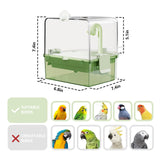 YOOSO WING Water Circulation Bird Bath, Hanging Cage Shower Box(Green)