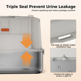 GTPLAYER XL Enclosed Stainless Steel Cat Litter Box with Lid, High-Sided 304 Metal Covered Litter Pan for Large Cats, Leak-Proof Non-Stick Design with Scoop, Step & Mat, Silver Gray