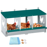 Garvee Large Metal Chicken Nesting Boxes for Hens, 3 Compartment Galvanized Steel Nesting Box, Includes 4 Fake Eggs & 10 Soft Nest Pads Pads, Wall Mount or Freestanding for Coop & Farm