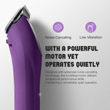 FuzzyFix Professional Dog Clippers for Grooming - 2 Speed Pet Grooming Kit for Thick Curly Matted Coats - Low Noise Heavy Duty Cordless Hair Trimmer with Detachable Metal Blade