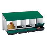 Garvee Chicken Nesting Boxes, 4 Hole Roll-Away Nesting Boxes for Chickens Coop with Perch, Hens, Ducks & Other Poultry,Egg Laying Box with Lid Cover to Protect Eggs,Easy to Assemble