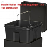 Metal Dog Poop Trash Can Outside - Small Outdoor Garbage Can with Pedal - Stainless Steel Dog Waste Container with Lid - Decorative Trash Bin (Faux Plant) - Hidden Trash Bucket - Black & Flower