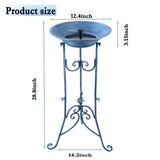SMQLJXC Multifunctional Solar Bird Bath for Outside, Metal Birdbath Stand and Solar Fountain Bird Bath Bubbler Combo Set, Solar Birdbaths for Outdoors Garden Lawn Yard Decor（Blue）