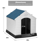 FDW Dog House Indoor Outdoor Durable Ventilate Waterproof Pet Plastic Dog House for Small Medium Large Dogs Insulated Puppy Shelter Kennel Crate with Air Vents and Elevated Floor